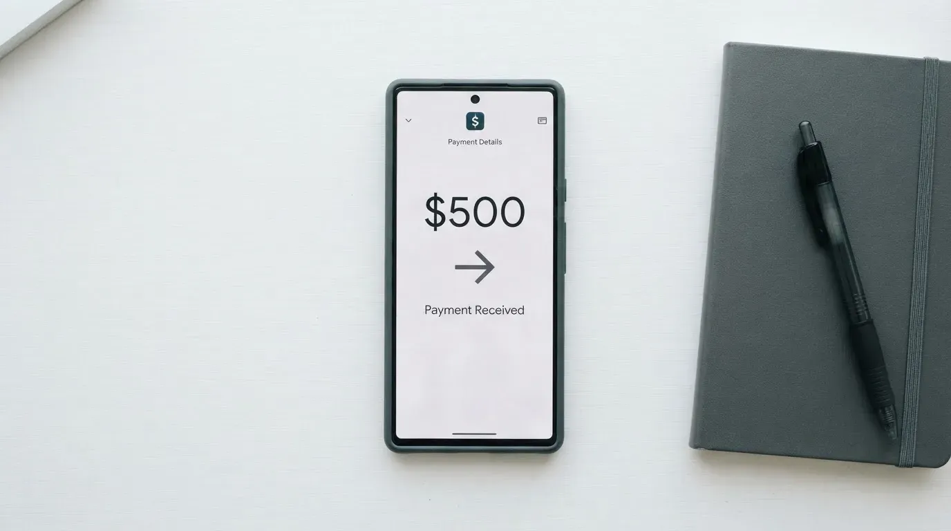 A phone showing a stablecoin transfer screen