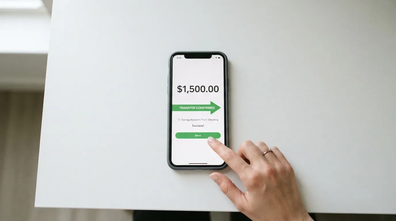 A phone showing a stablecoin transfer screen