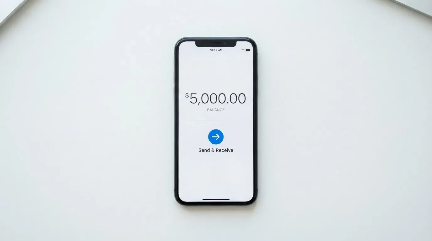 A phone showing a stablecoin transfer screen
