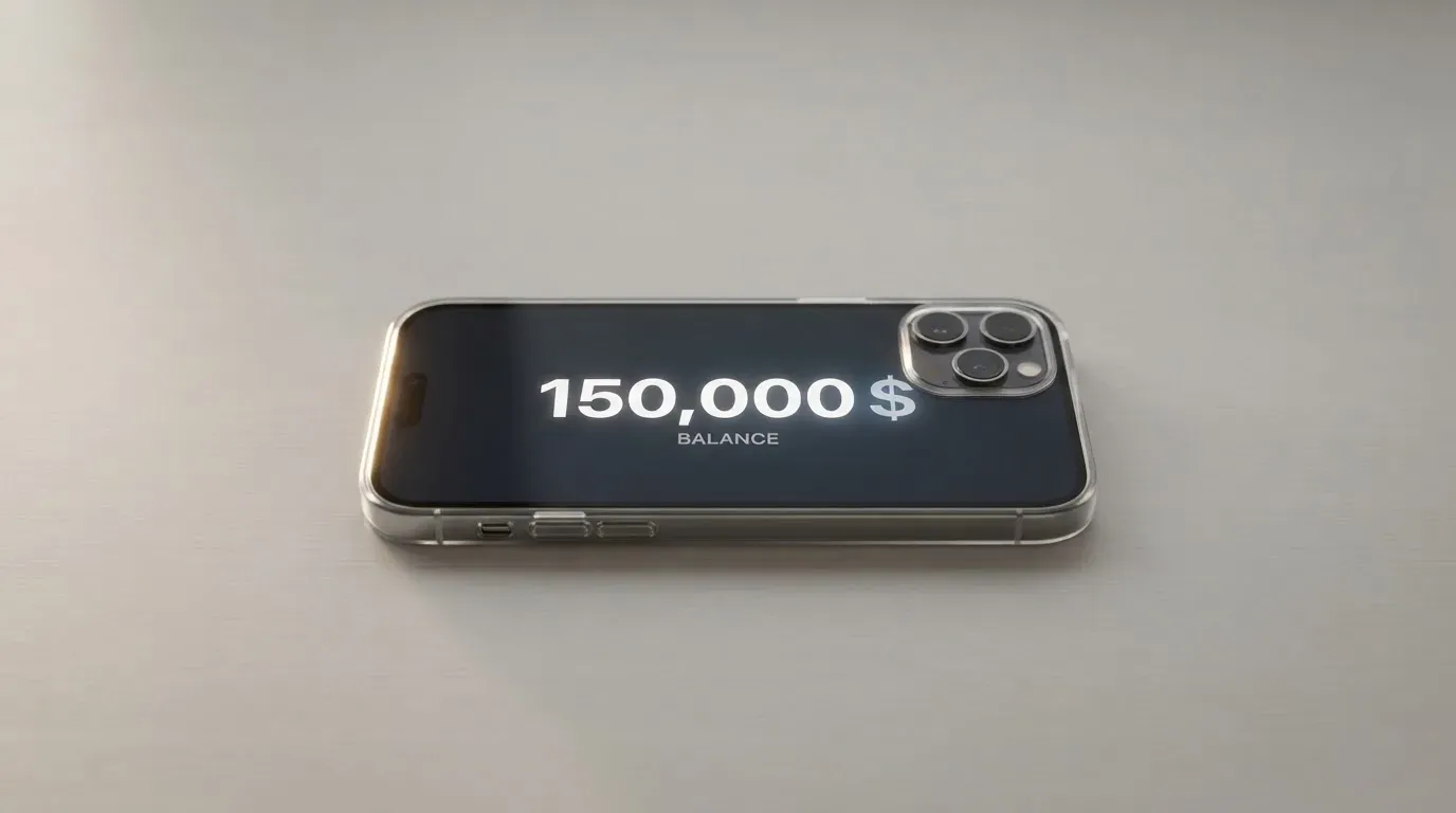 A phone showing a stablecoin transfer screen