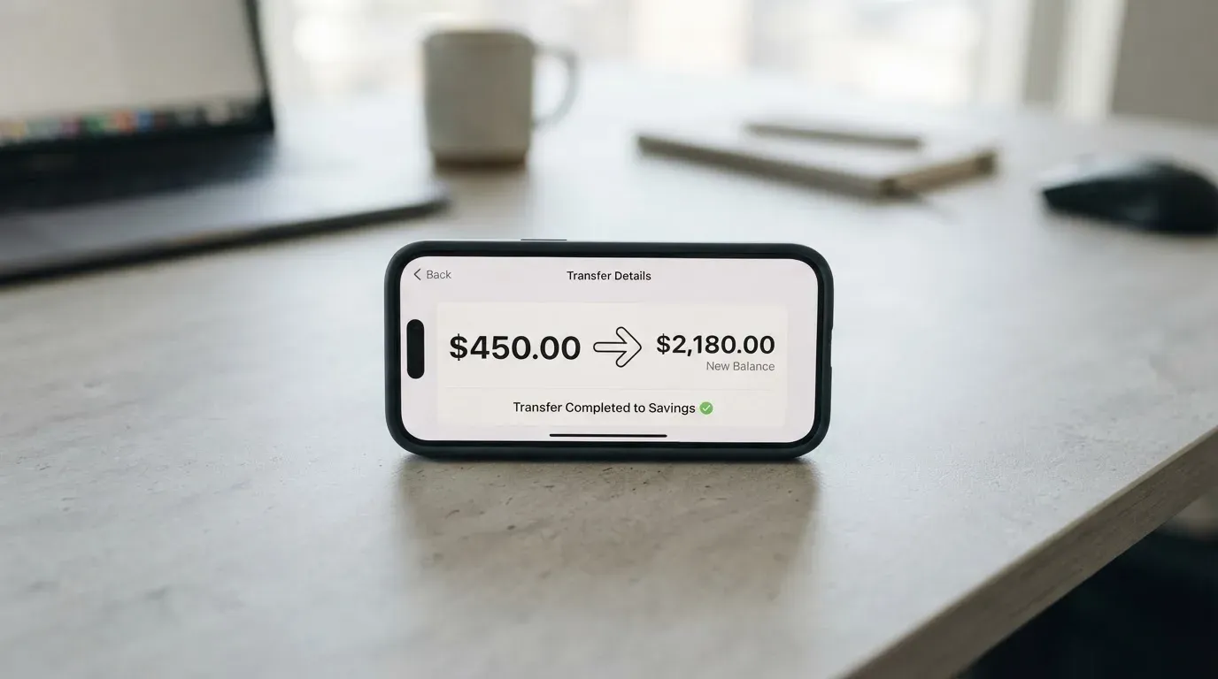 A phone showing a stablecoin transfer screen
