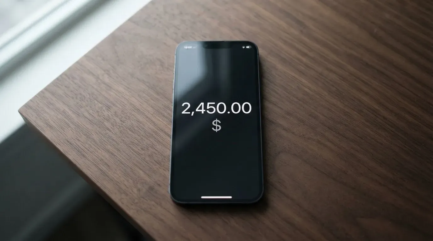 A phone showing a stablecoin transfer screen