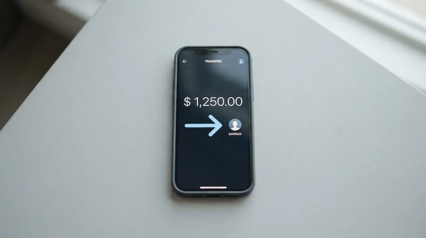A phone showing a stablecoin transfer screen